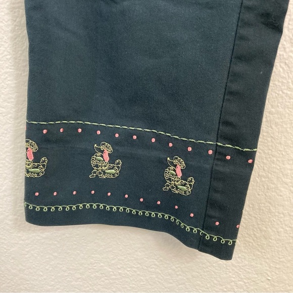 Vintage Requirements Embroidered Poodle Pants - Black - Size 18W Petite - Picture 2 of 10